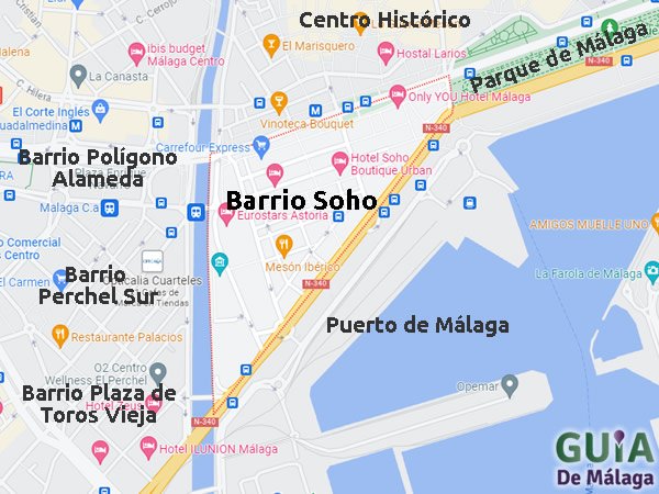 Barrio Soho de Málaga Capital. Ensanche Heredia. Barrio Soho de Málaga